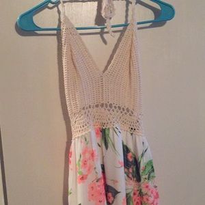 Crochet halter top maxi sun dress. Sz medium